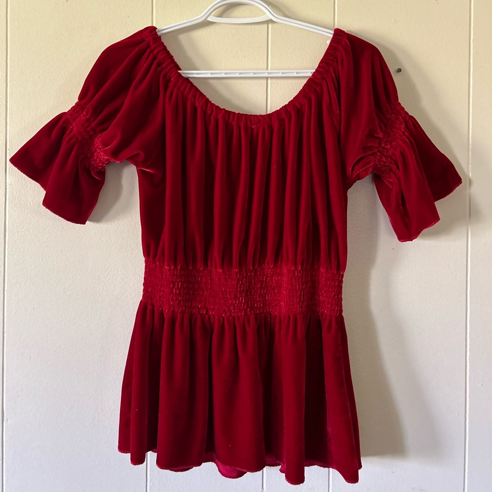 Red velvet Ladies blouse S